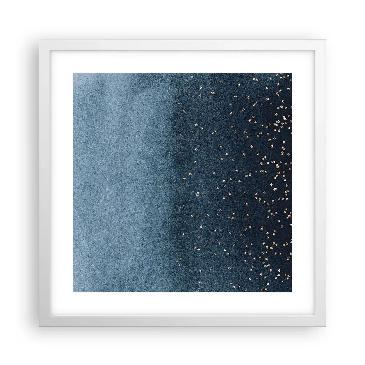 Plakat i hvid ramme - Sammensætning - blå faser - 40x40 cm