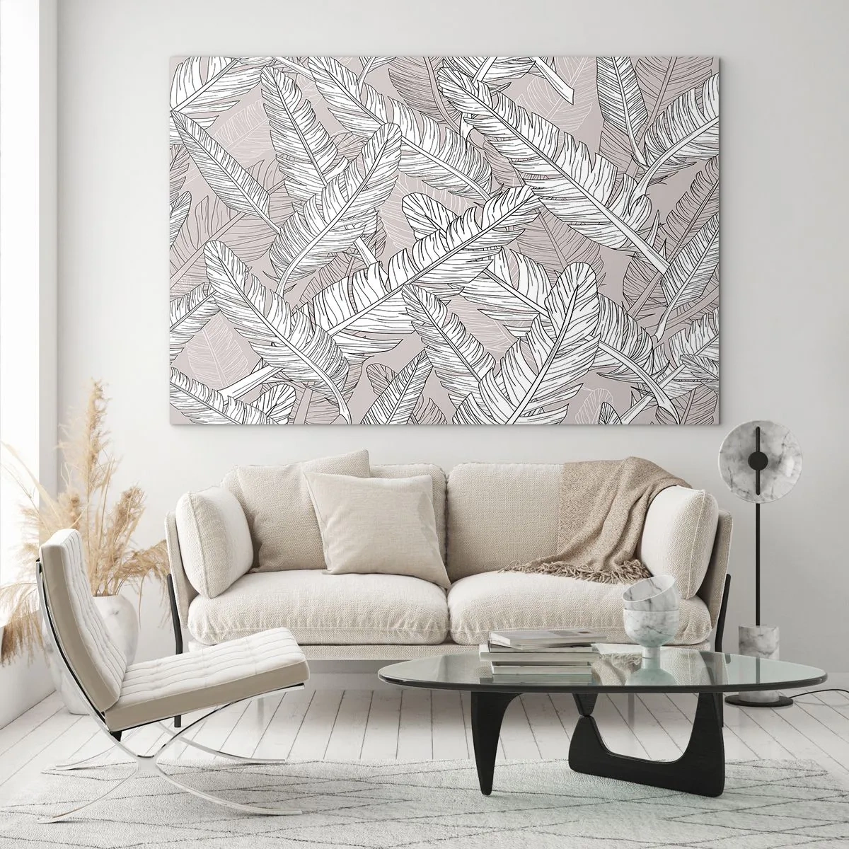Billede på glas - Fjerlig uro - 100x70 cm
