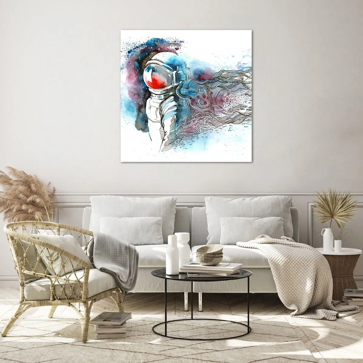 Billede på glas - Alene med kosmos - 60x60 cm