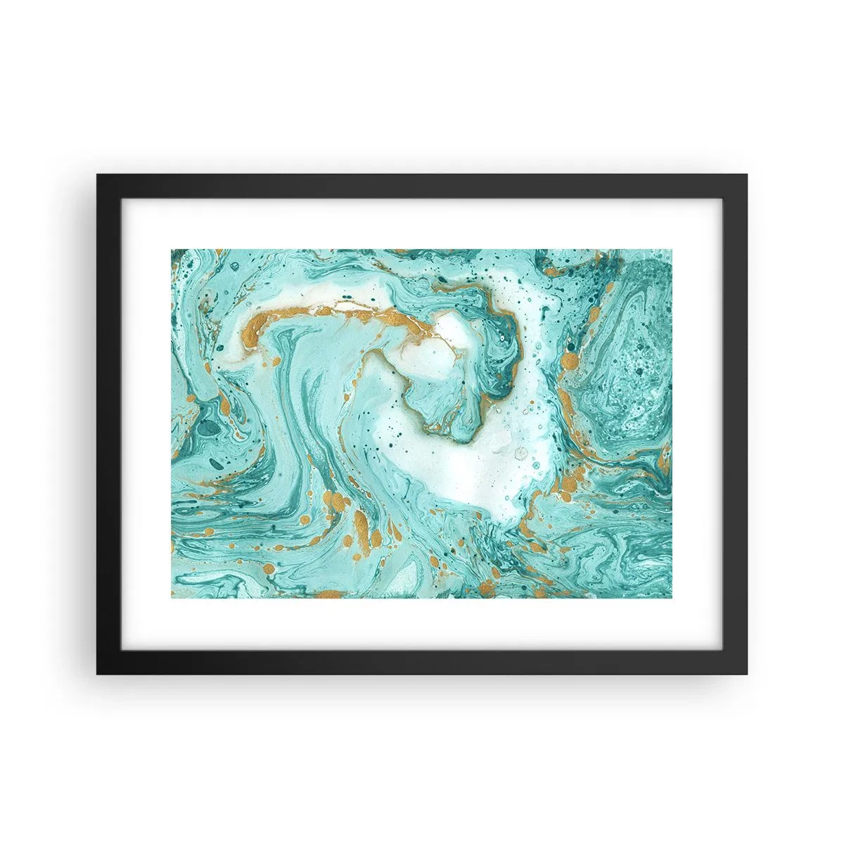 Plakat i sort ramme - Under den store bølge i Edo-perioden - 40x30 cm