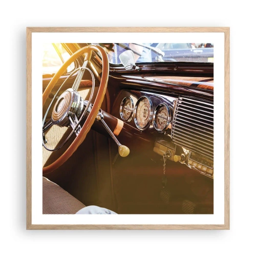 Plakat i ramme af lyst egetræ - Et pust af luksus fra fortiden - 60x60 cm