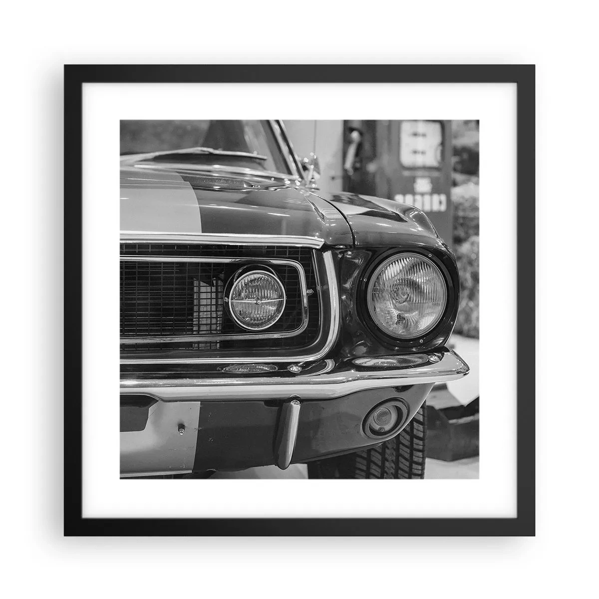 Plakat i sort ramme - Hård kørsel - 40x40 cm