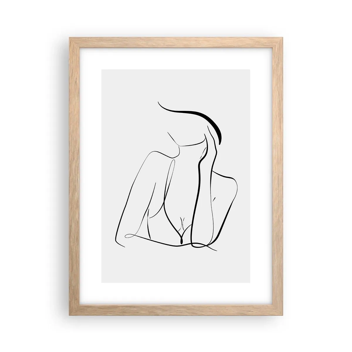 Plakat i ramme af lyst egetræ - På bølgen af en drøm - 30x40 cm