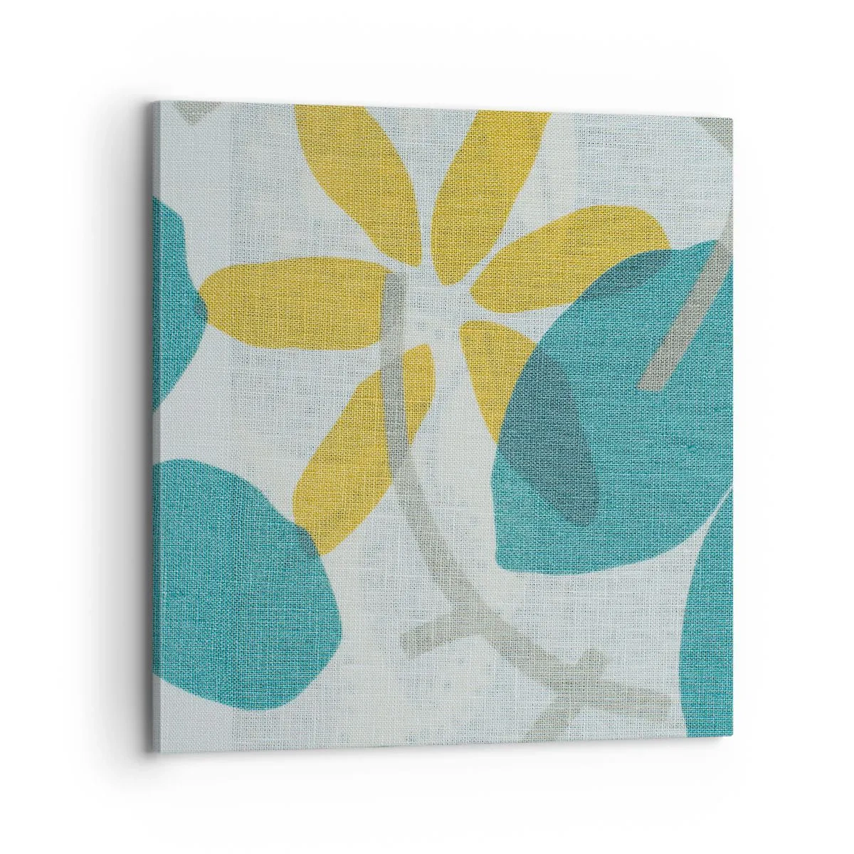 Lærredstryk - Billede på lærred - Blandt azurblå blade - 70x70 cm