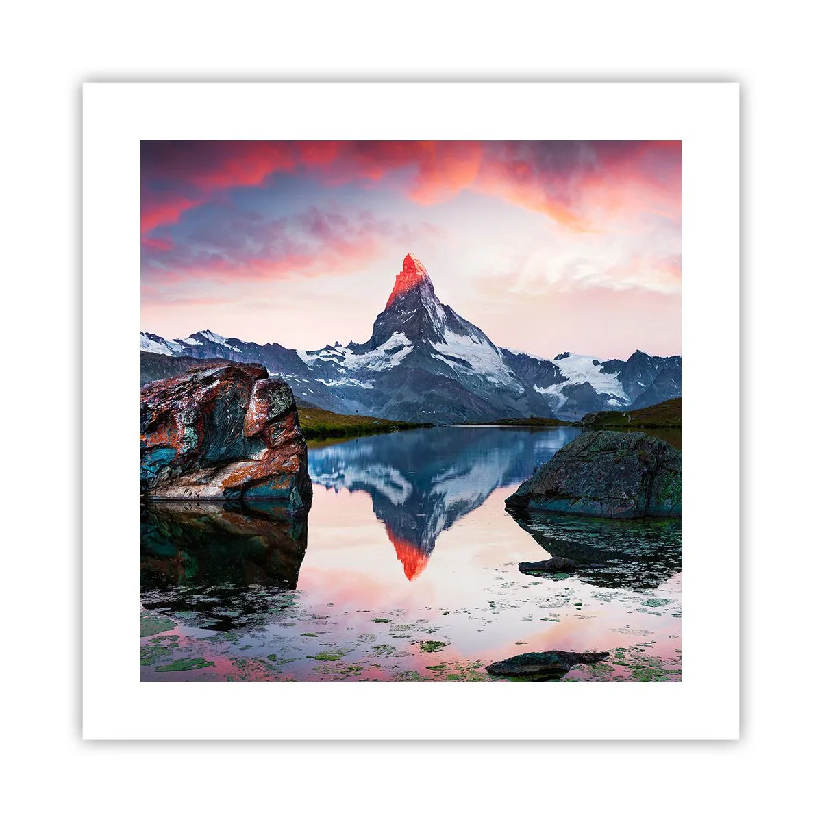Plakat - Bjergenes hjerte er varmt - 40x40 cm