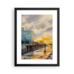 Plakat i sort ramme - Livet på kysten - 30x40 cm