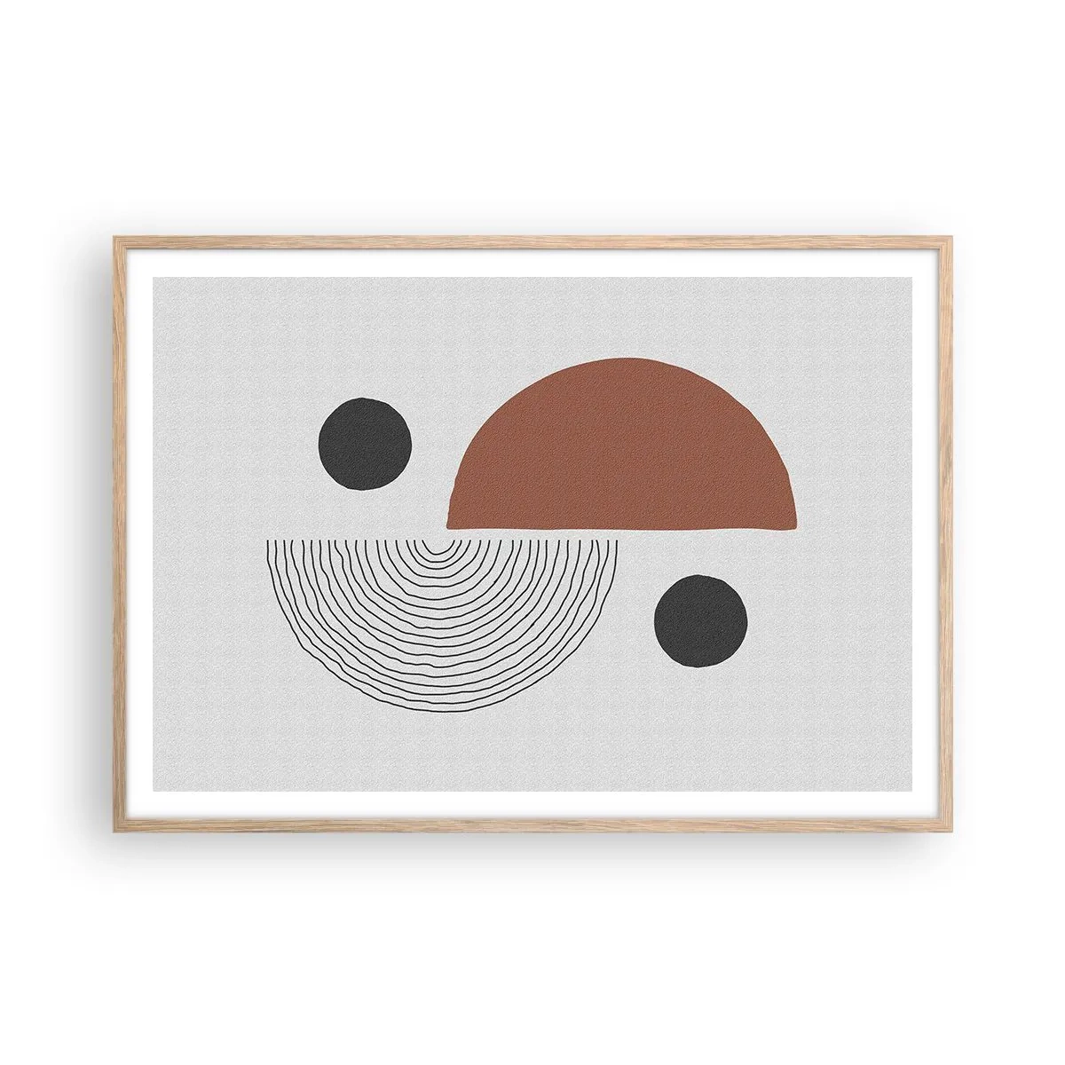 Plakat i ramme af lyst egetræ - Perfektion af hjulet - 100x70 cm