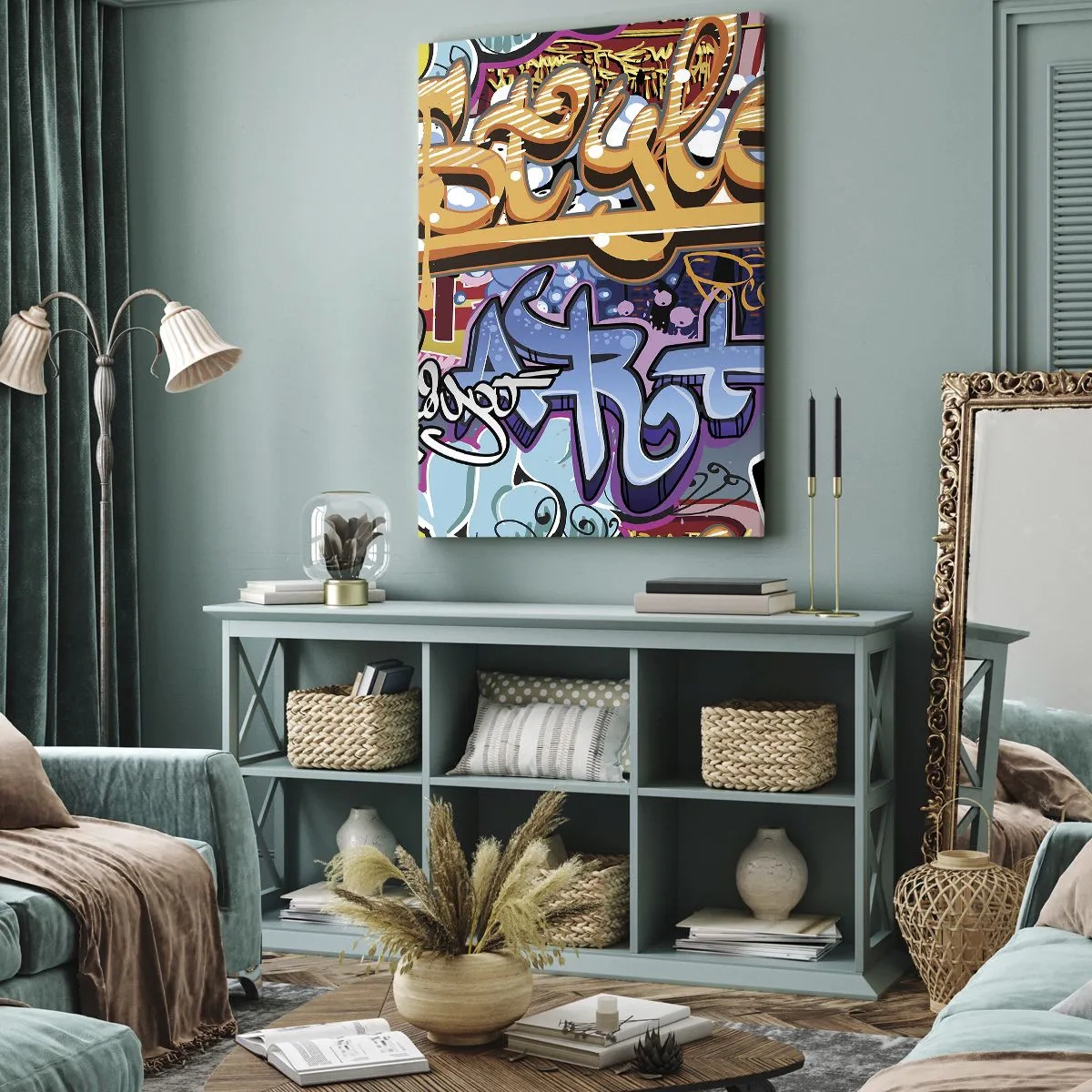 Lærredstryk - Billede på lærred - Vægmalerier, vægmalerier, vægmalerier.... - 50x70 cm