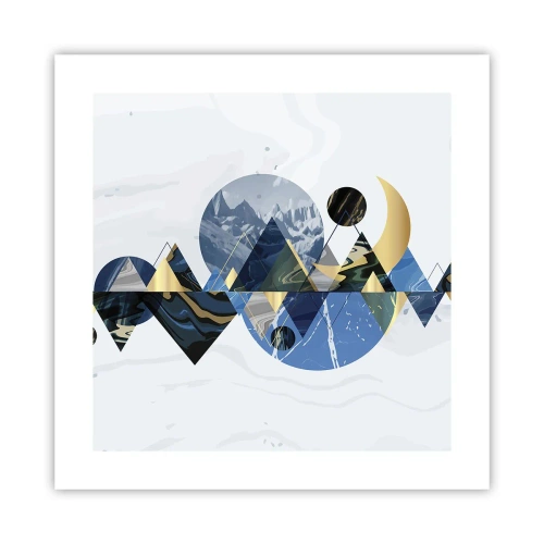 Plakat - Geometrisk landskab - 40x40 cm