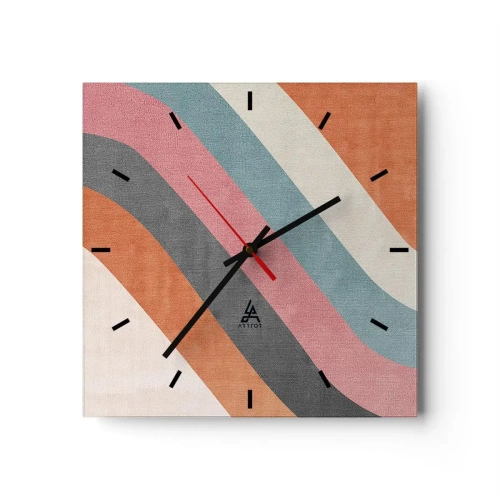 Vægur, Uret - Diagonal komposition - bevægelse - 30x30 cm
