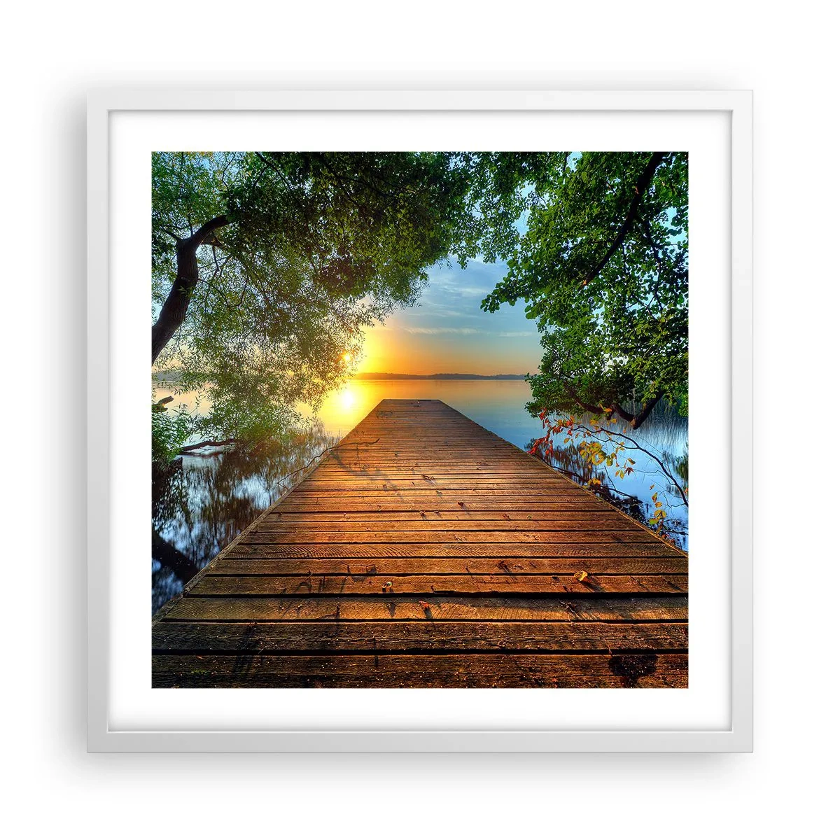 Plakat i hvid ramme - Tag dig god tid, sæt dig ned - 50x50 cm