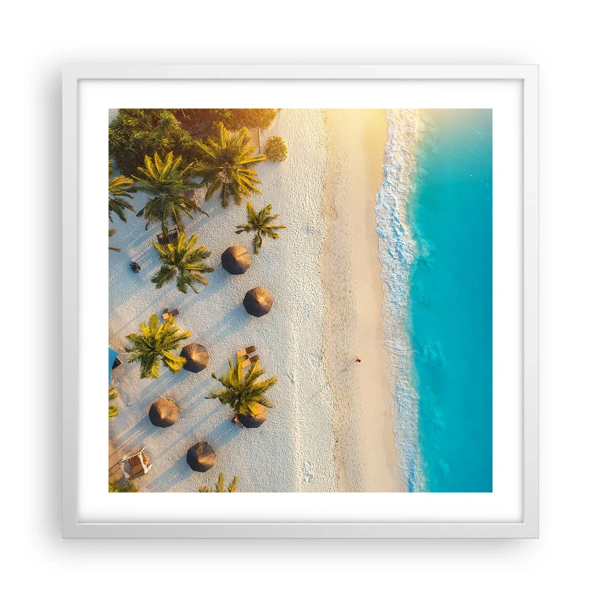 Plakat i hvid ramme - Velkommen til paradis - 50x50 cm