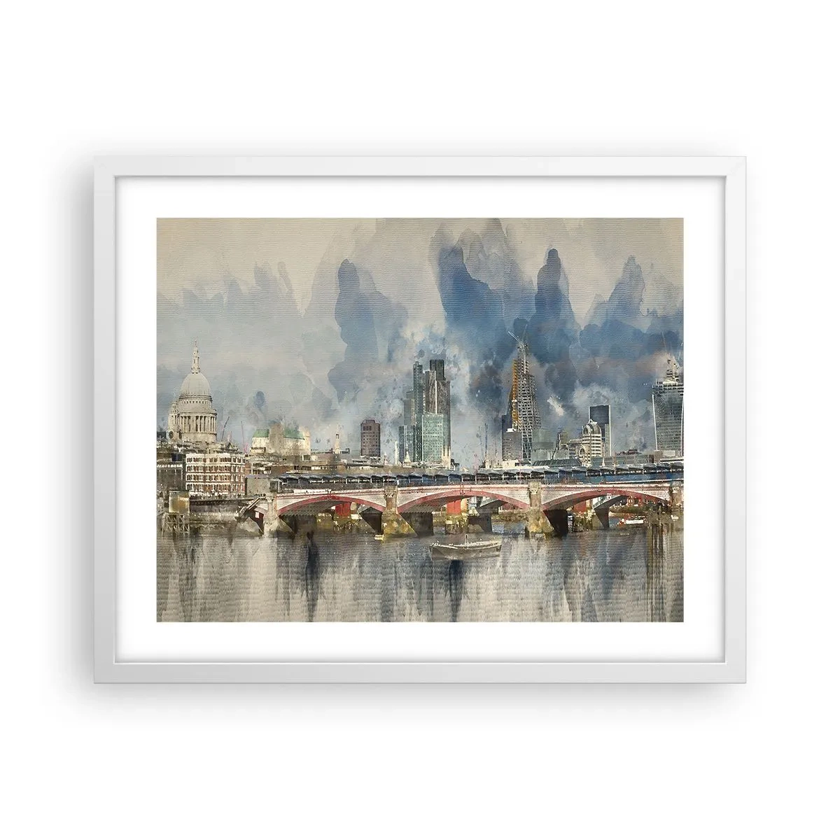 Plakat i hvid ramme - London i al sin pragt - 50x40 cm