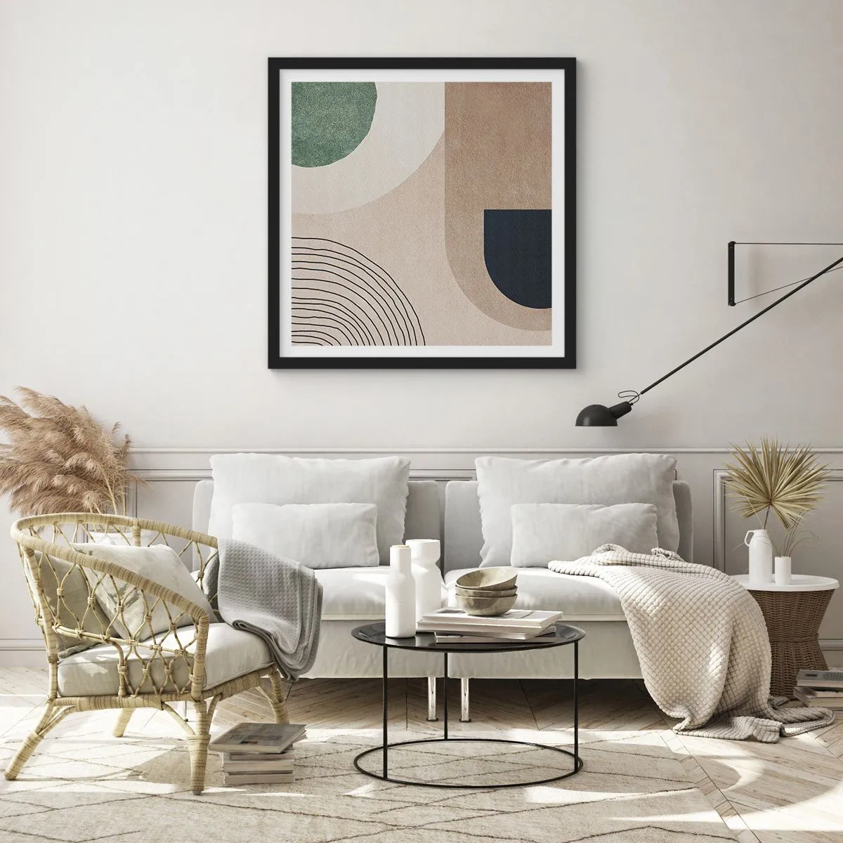 Plakat i sort ramme - Blidheden i en oval - 30x30 cm