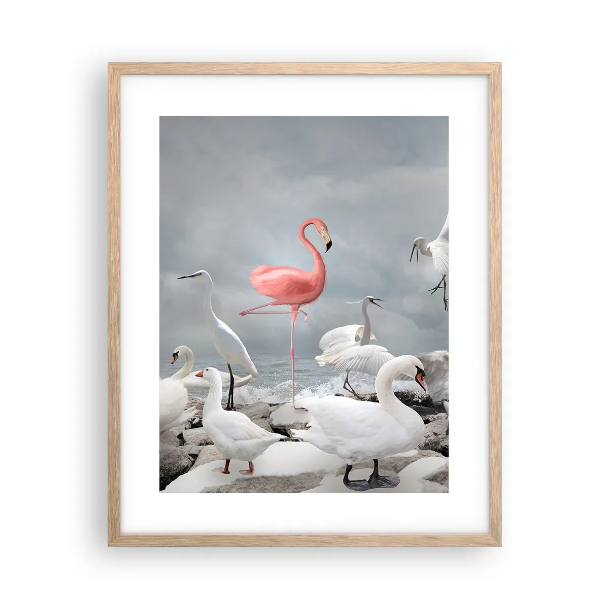 Plakat i ramme af lyst egetræ - Hvor kommer jeg fra? - 40x50 cm