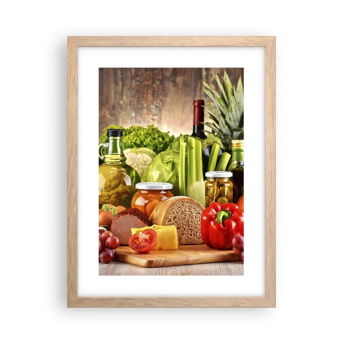 Plakat i ramme af lyst egetræ - Røget, ristet, marineret - 30x40 cm