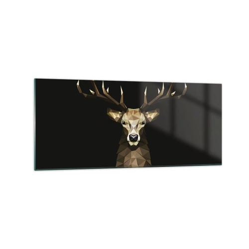 Billede på glas - Kubistisk hjort - 120x50 cm