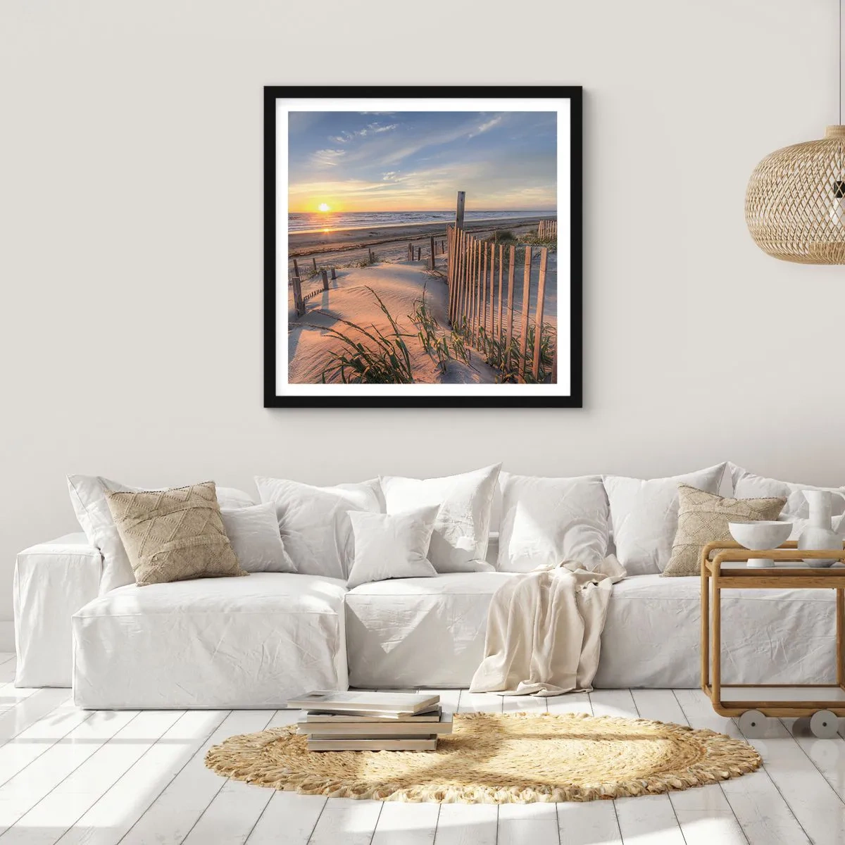 Plakat i sort ramme - Vindens blænding og skygge - 60x60 cm