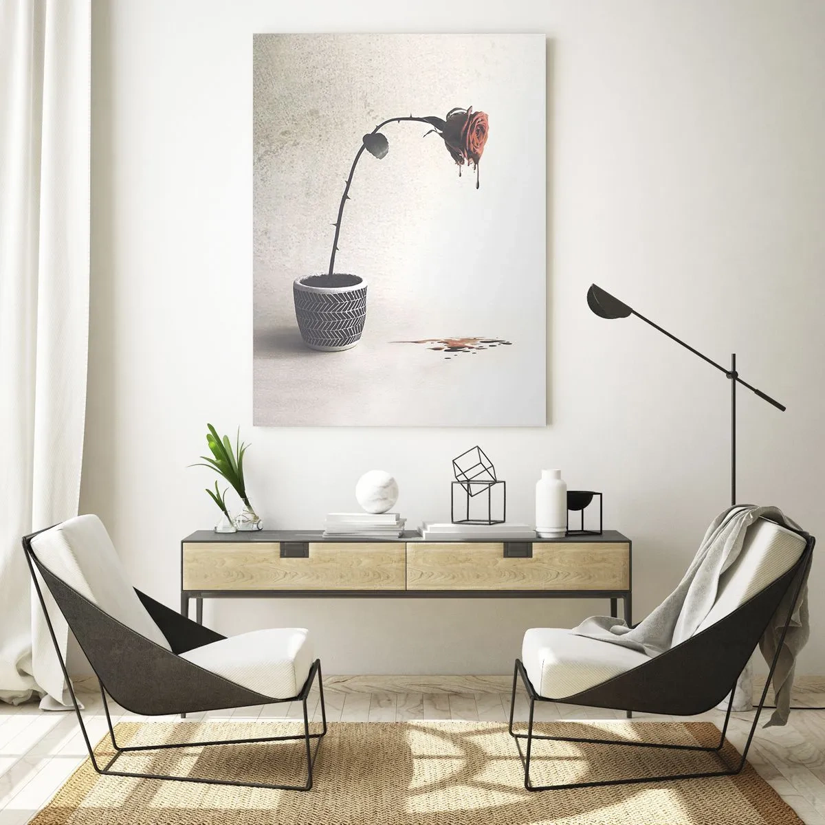 Billede på glas - Rosa dolorosa - 50x70 cm