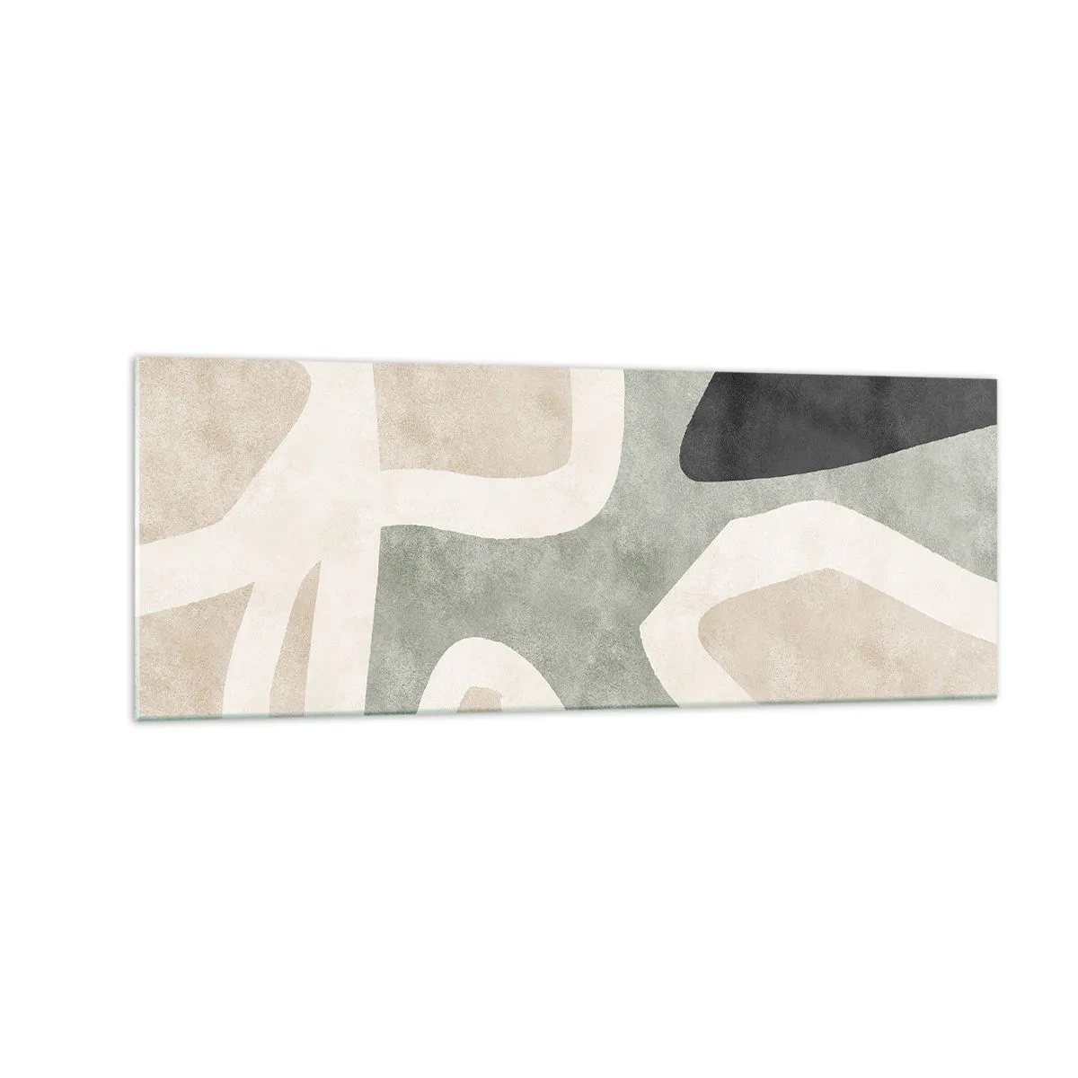 Billede på glas - Komposition med et sort tema - 140x50 cm