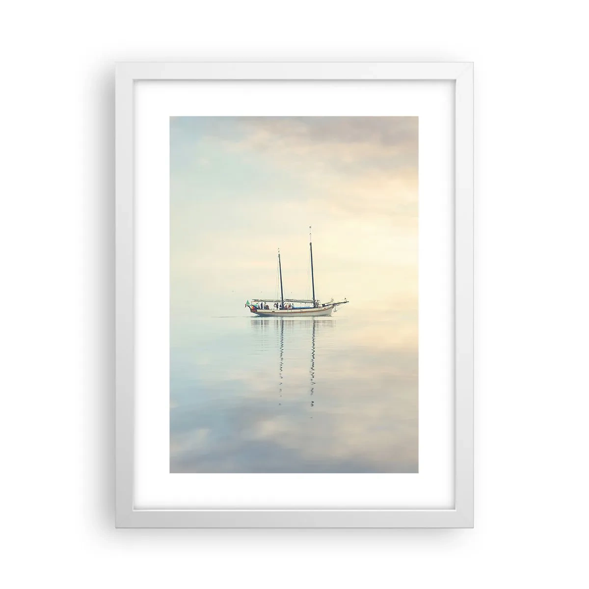 Plakat i hvid ramme - I et hav af stilhed - 30x40 cm