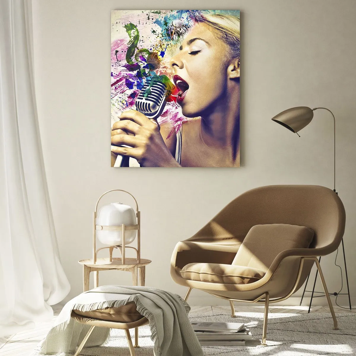 Billede på glas - Mal verden med din stemme - 50x70 cm