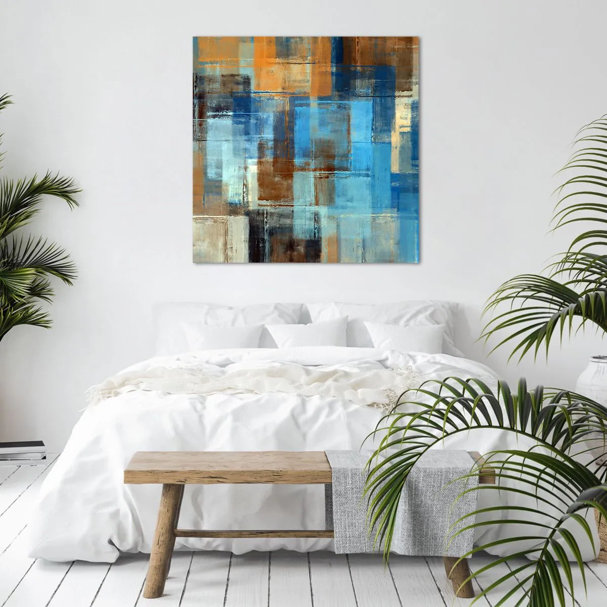 Lærredstryk - Billede på lærred - Gennem det blå slør - 30x30 cm