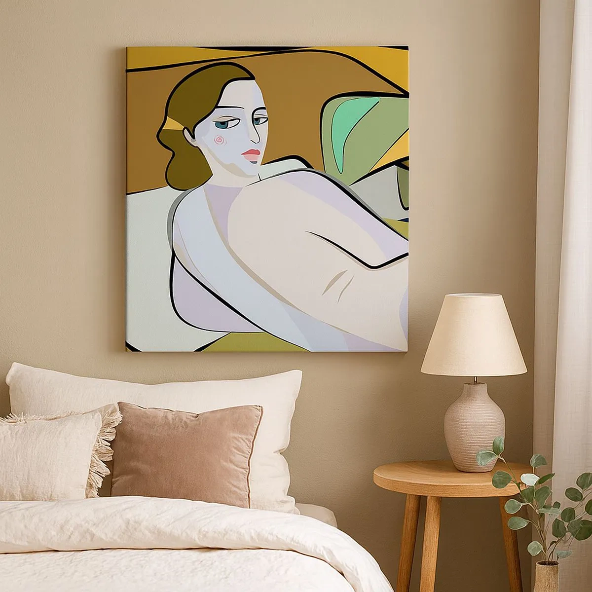 Lærredstryk - Billede på lærred - Intimt portræt - 30x30 cm