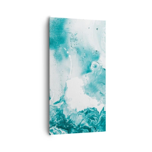 Lærredstryk - Billede på lærred - Blå oversvømmelsesflader - 65x120 cm