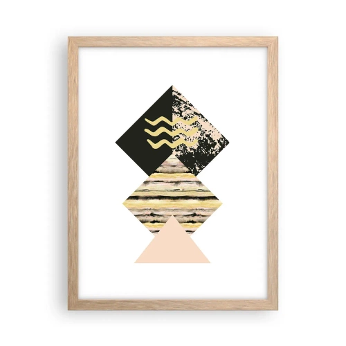 Plakat i ramme af lyst egetræ - Ikke så simpelt - 30x40 cm