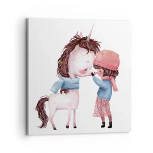 Lærredstryk - Billede på lærred - En vinterhistorie - 70x70 cm