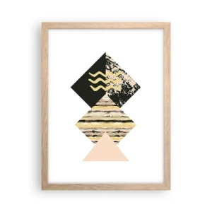 Plakat i ramme af lyst egetræ - Ikke så simpelt - 30x40 cm