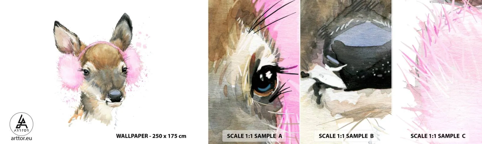 Fototapet Prøve Standard Eco - Og frosten er ikke længere skræmmende - For børn, Rogn, Grafik - 100x30 cm