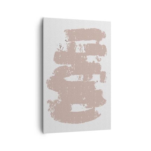 Lærredstryk - Billede på lærred - Abstraktion i sart rosa - 80x120 cm