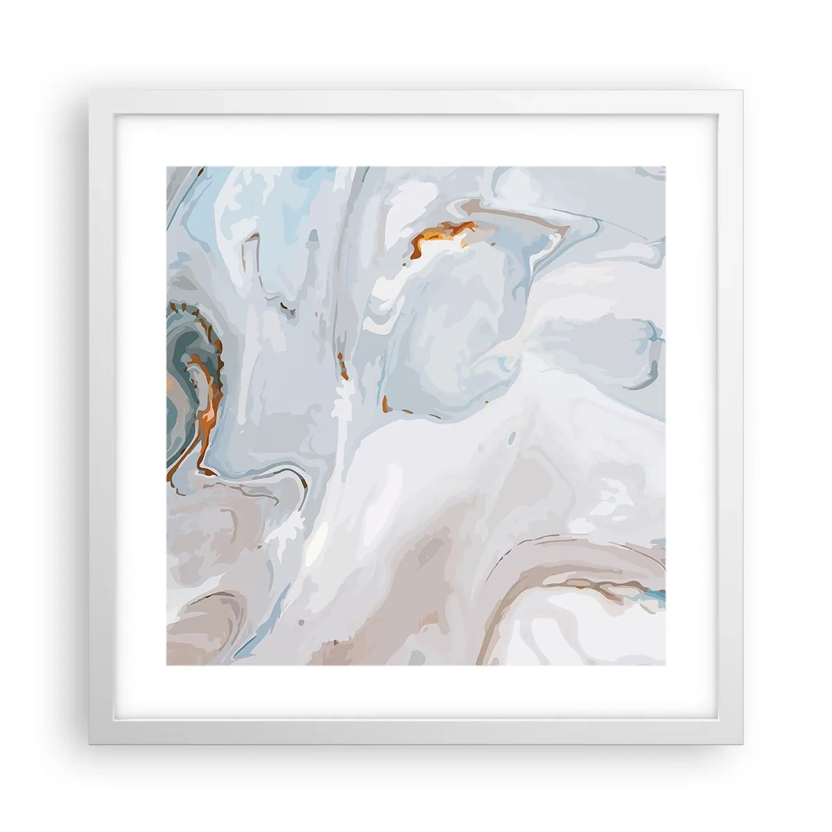 Plakat i hvid ramme - Hvid opløftet - 40x40 cm