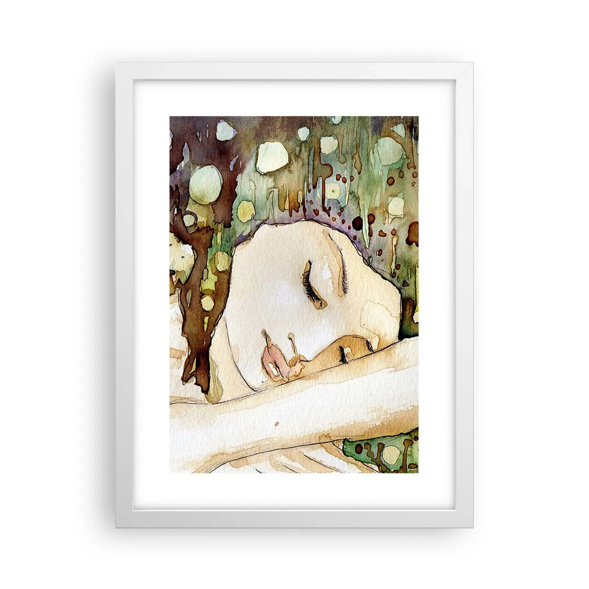 Plakat i hvid ramme - Smaragd-violet drøm - 30x40 cm