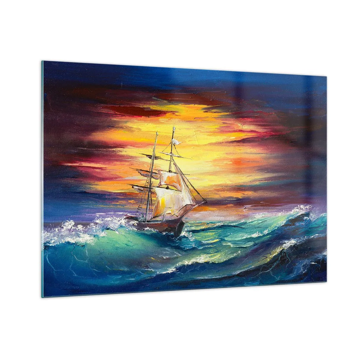 Billede på glas - At trodse bølgerne - 100x70 cm