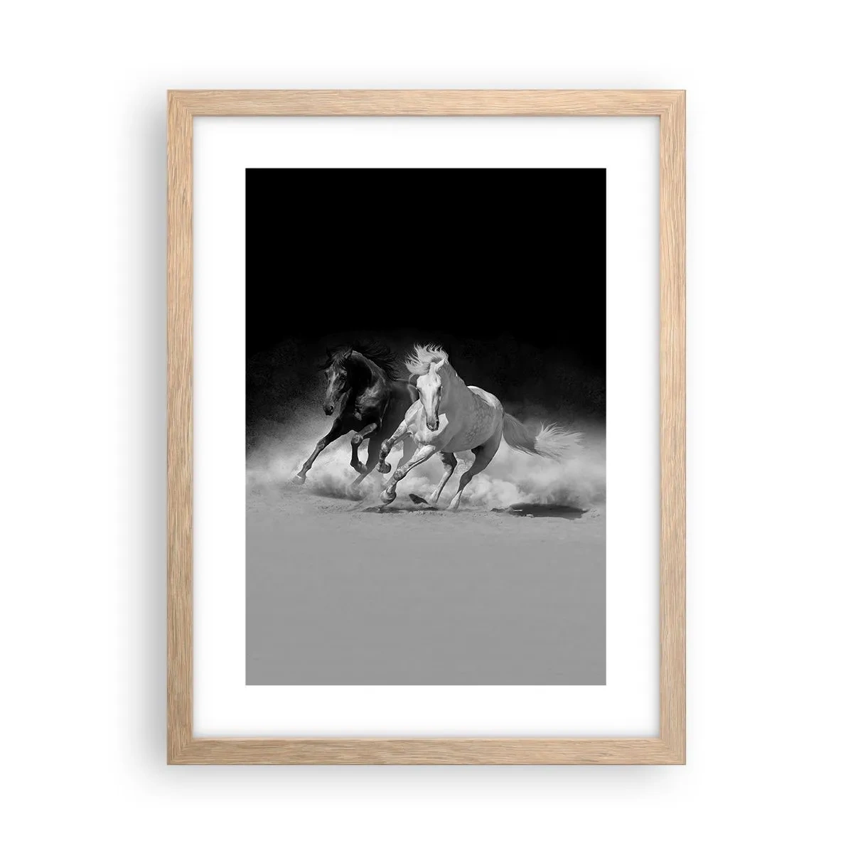 Plakat i ramme af lyst egetræ - Frihedens galop - 30x40 cm