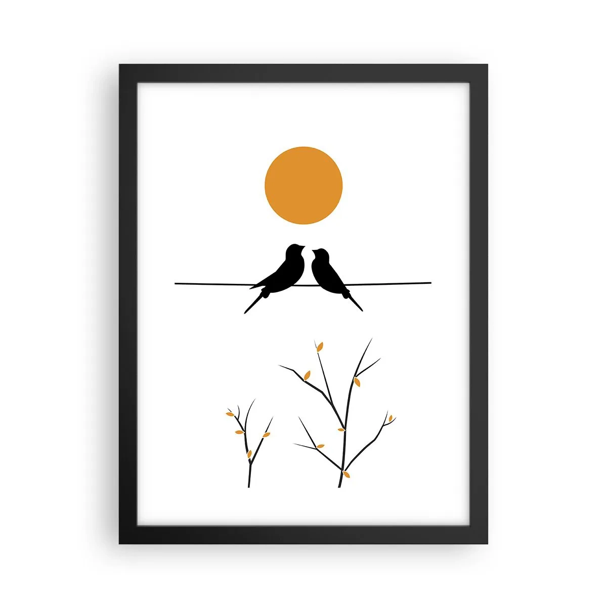 Plakat i sort ramme - Nattergal - 30x40 cm