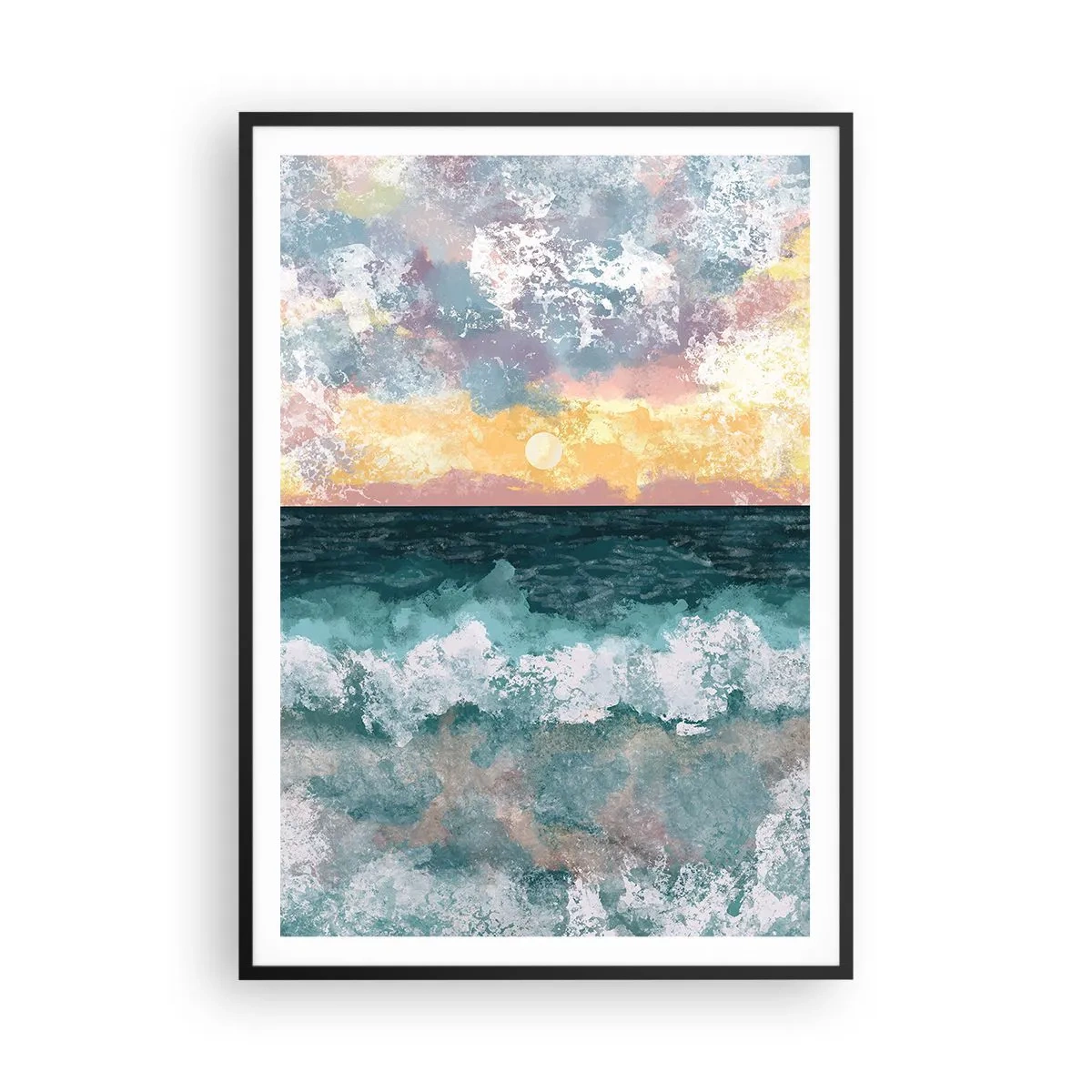Plakat i sort ramme - Vand, lys, luft - 70x100 cm