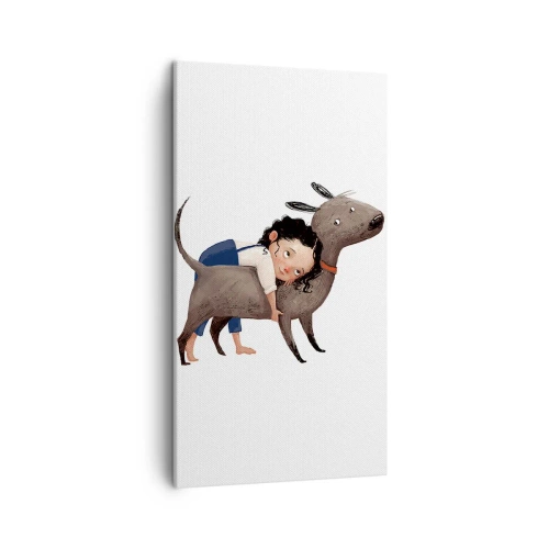 Lærredstryk - Billede på lærred - Bedste venner - 45x80 cm