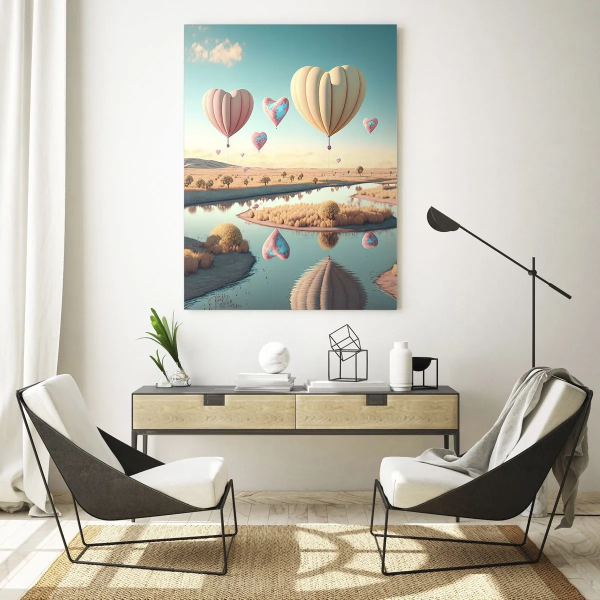 Billede på glas - Kærlighed lader dig svæve - 80x120 cm