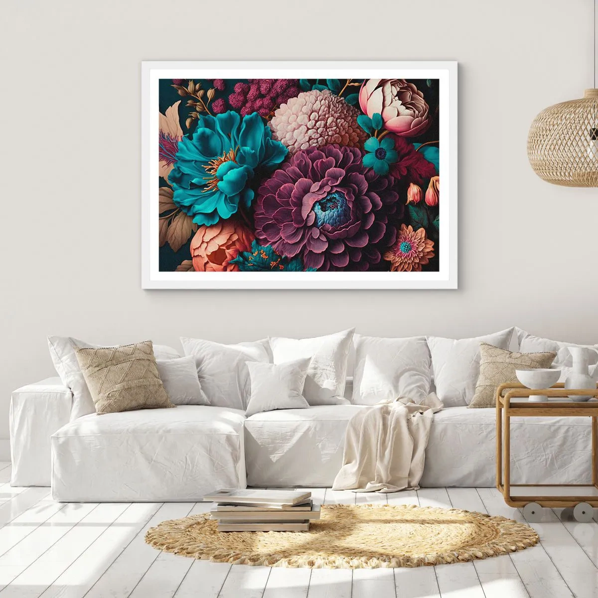 Plakat i hvid ramme - Natur i overflod - 100x70 cm