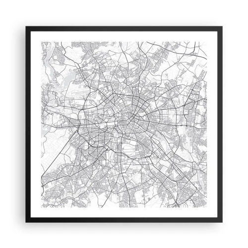 Plakat i sort ramme - Berlins blomst - 60x60 cm