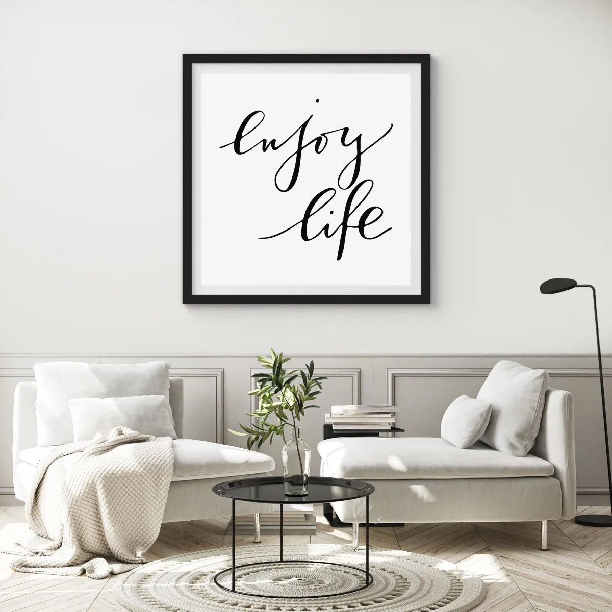 Plakat i sort ramme - Intet at tilføje… - 50x50 cm