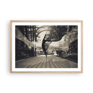 Plakat i ramme af lyst egetræ - Dans i haven - 70x50 cm