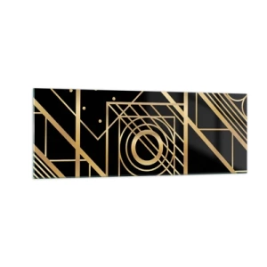 Billede på glas - Gylden geometri - 140x50 cm