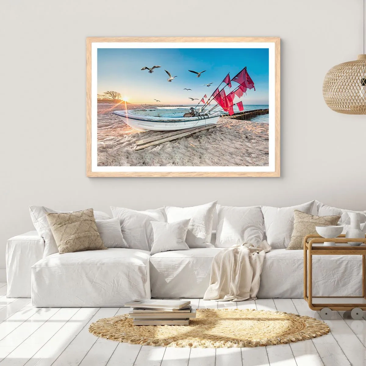 Plakat i ramme af lyst egetræ - Et velfortjent hvil - 70x50 cm