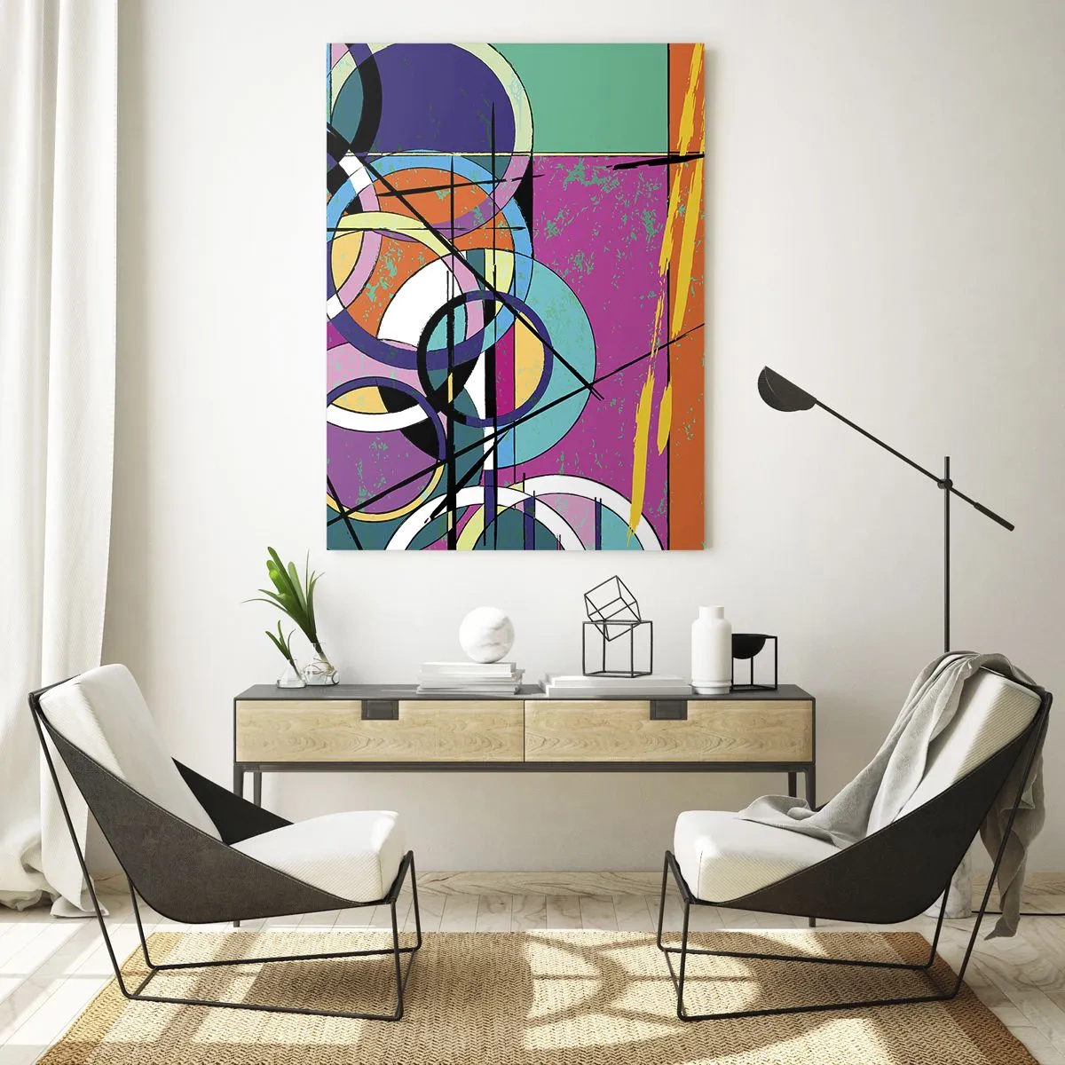 Billede på glas - Hjul for hjul - 70x100 cm