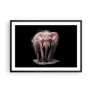 Plakat i sort ramme - Tænk ikke på en lyserød elefant! - 70x50 cm